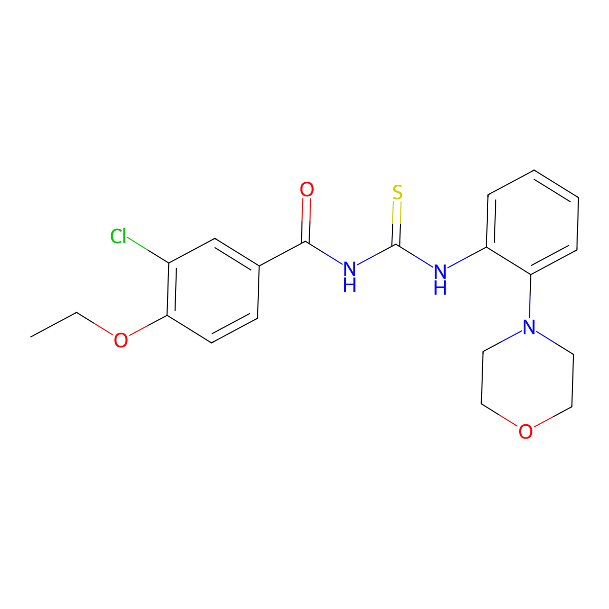 3-chloro-4-ethoxy-N-[(2-morpholin-4-ylphenyl)carbamothioyl]benzamide molecular structure, CAS 530097-45-1