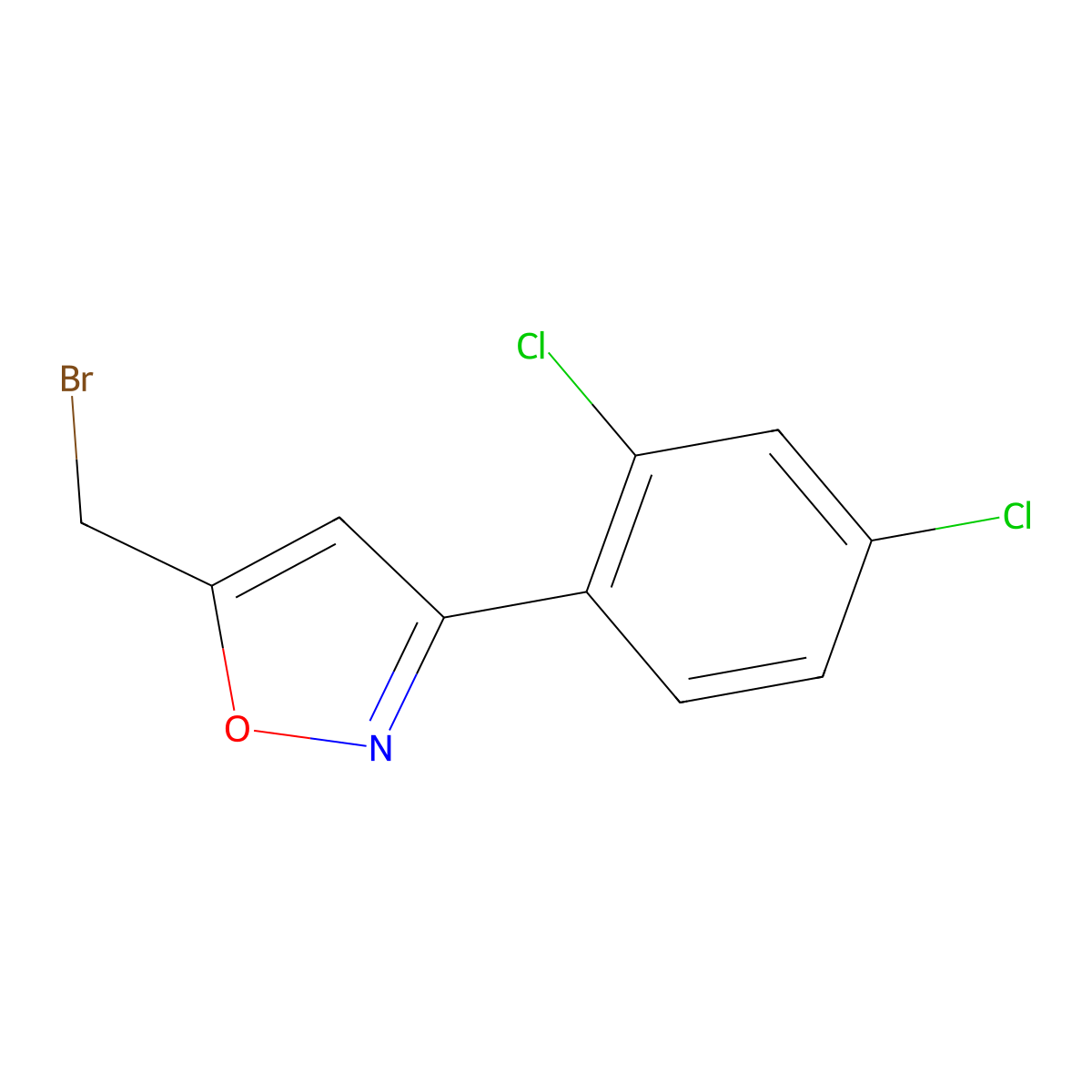 5-(Bromomethyl)-3-(2,4-dichlorophenyl)-1,2-oxazole molecular structure, CAS 5301-00-8