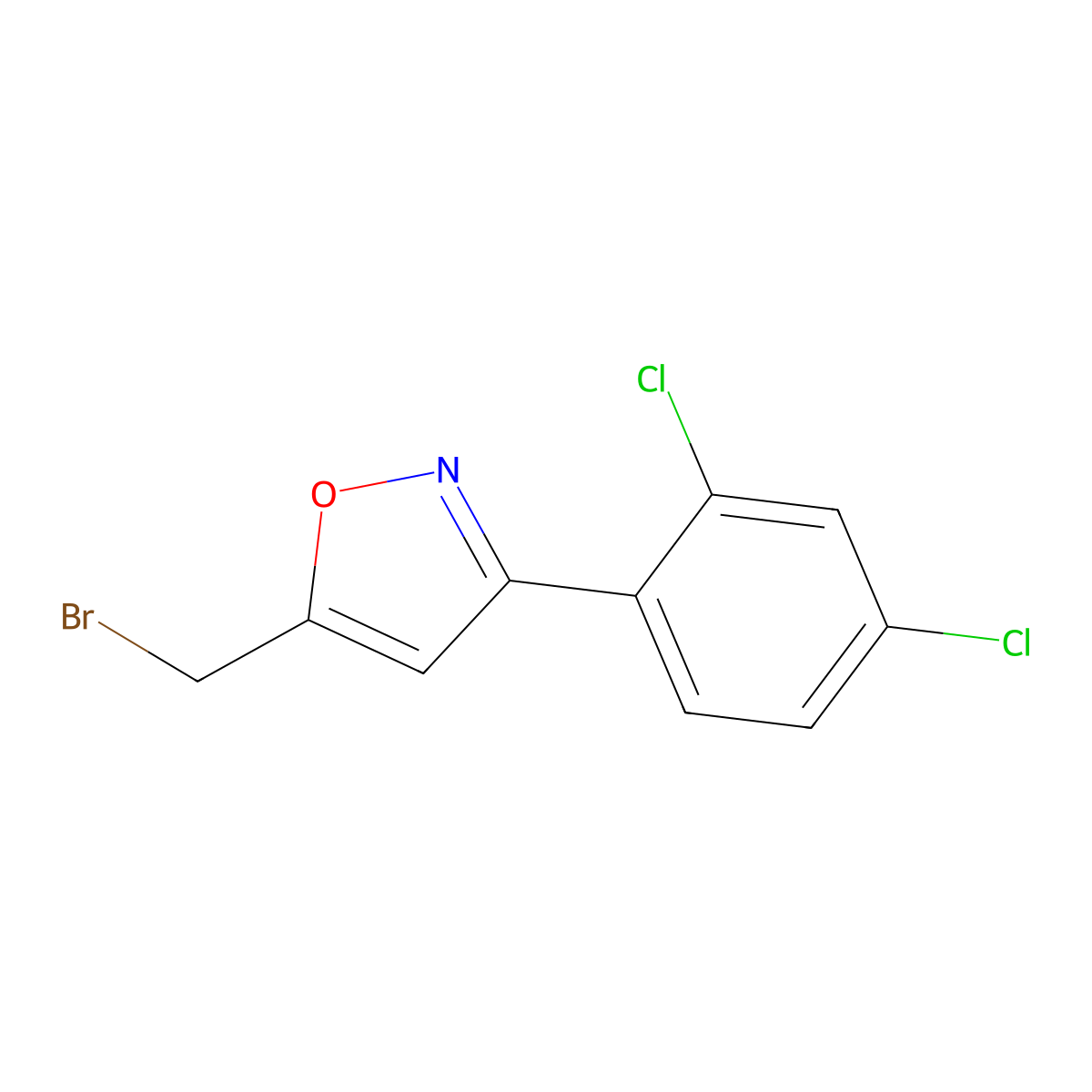 5-(Bromomethyl)-3-(2,4-dichlorophenyl)-1,2-oxazole molecular structure, CAS 5301-00-8