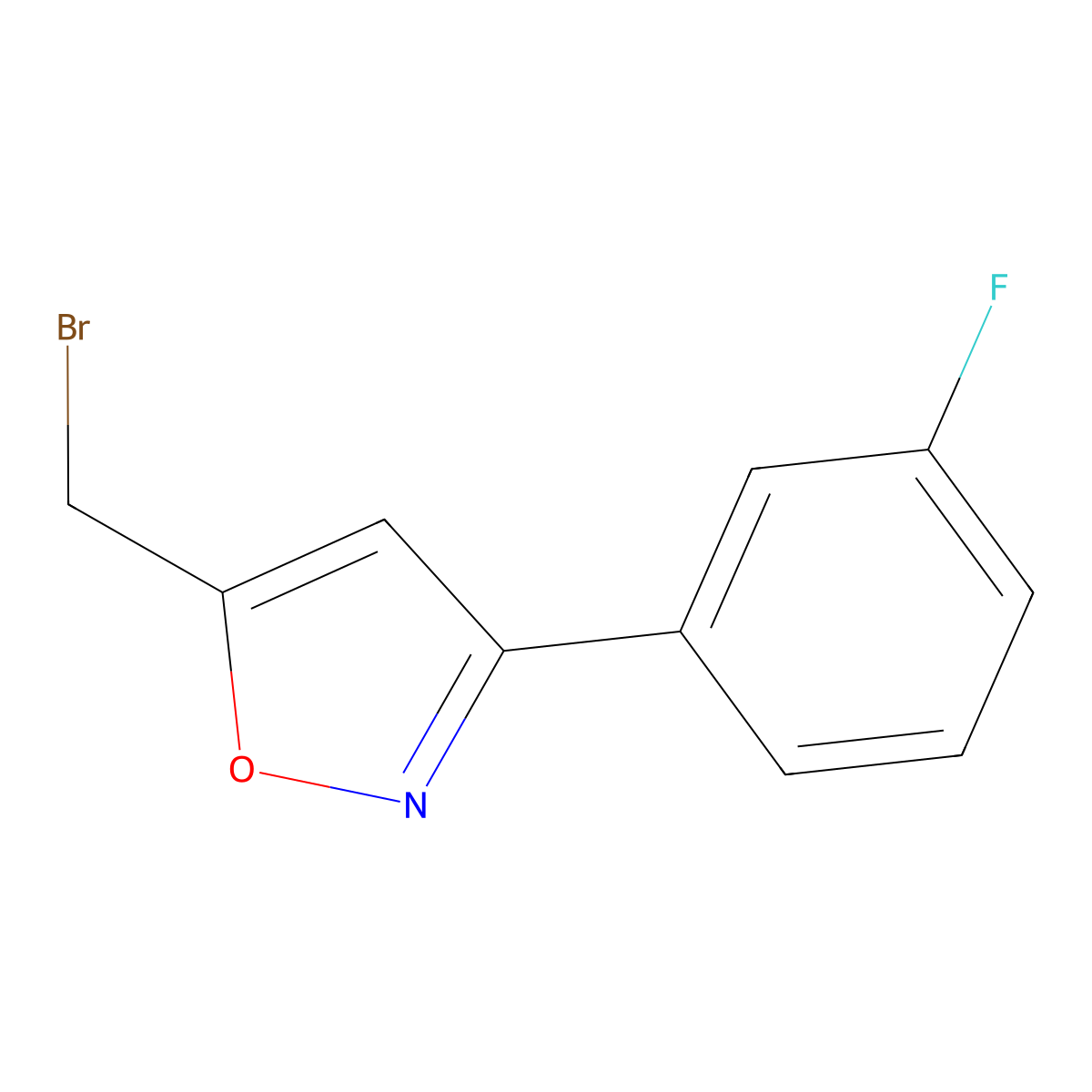 5-(Bromomethyl)-3-(3-fluorophenyl)-1,2-oxazole molecular structure, CAS 5301-01-9