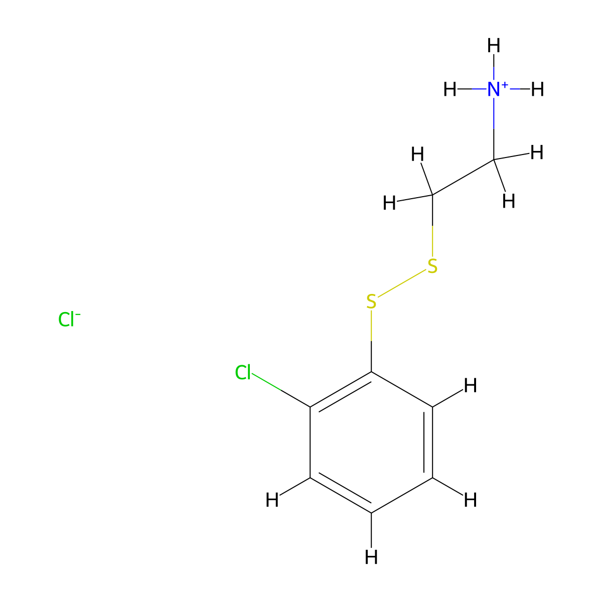 Ethylamine, 2-((o-chlorophenyl)dithio)-, hydrochloride molecular structure, CAS 5301-06-4