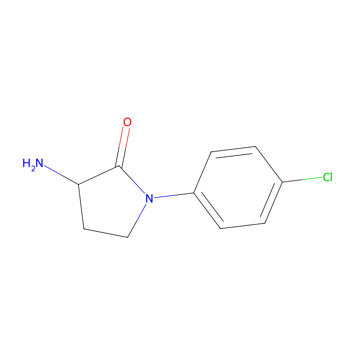 3-Amino-1-(4-chlorophenyl)pyrrolidin-2-one molecular structure, CAS 5301-33-7