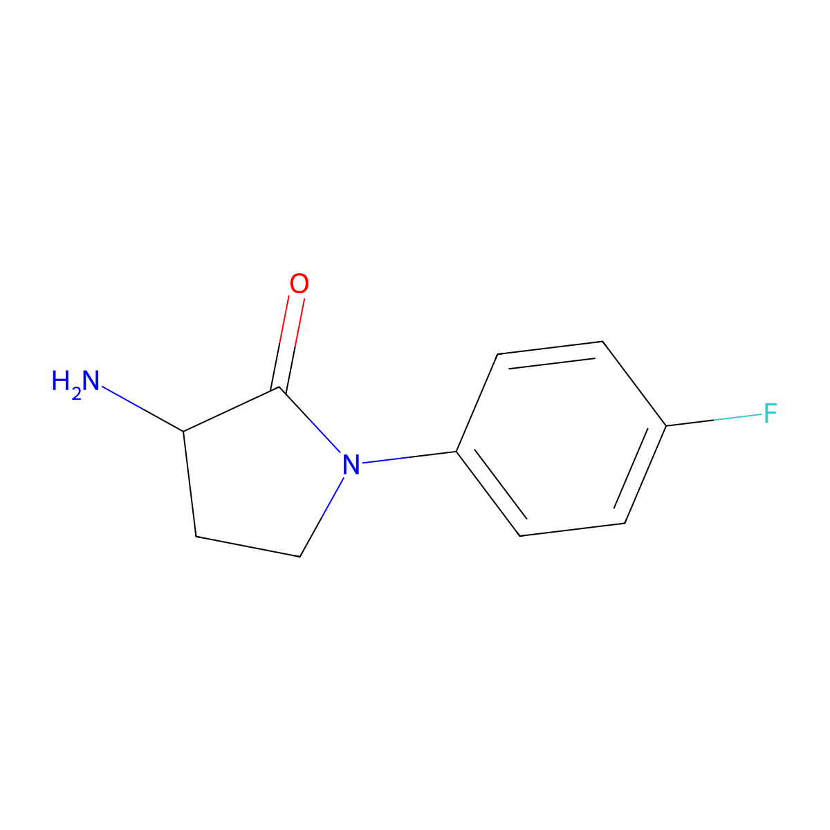 3-Amino-1-(4-fluorophenyl)pyrrolidin-2-one molecular structure, CAS 5301-36-0