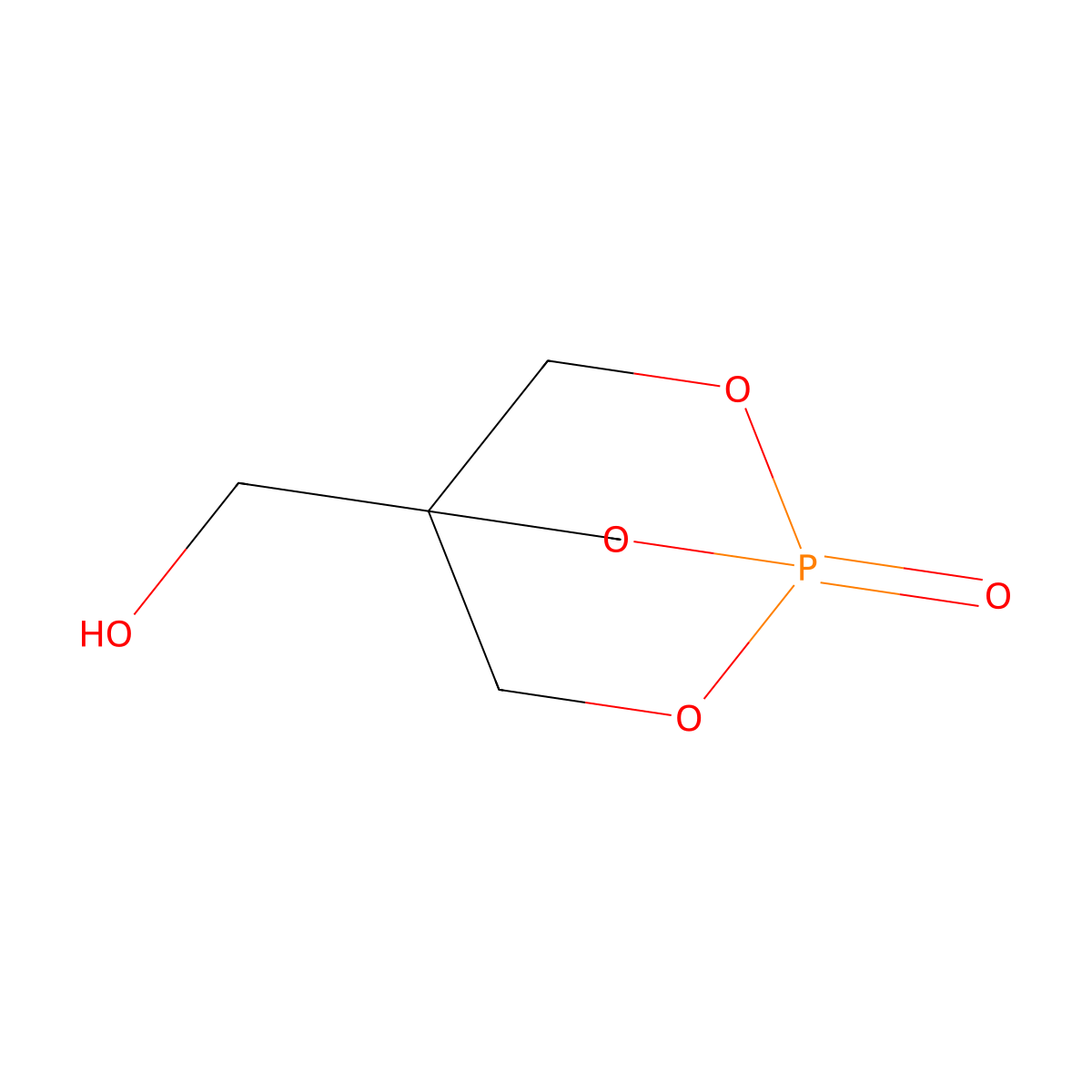2,6,7-Trioxa-1-phosphabicyclo(2.2.2)octane-4-methanol, 1-oxide molecular structure, CAS 5301-78-0