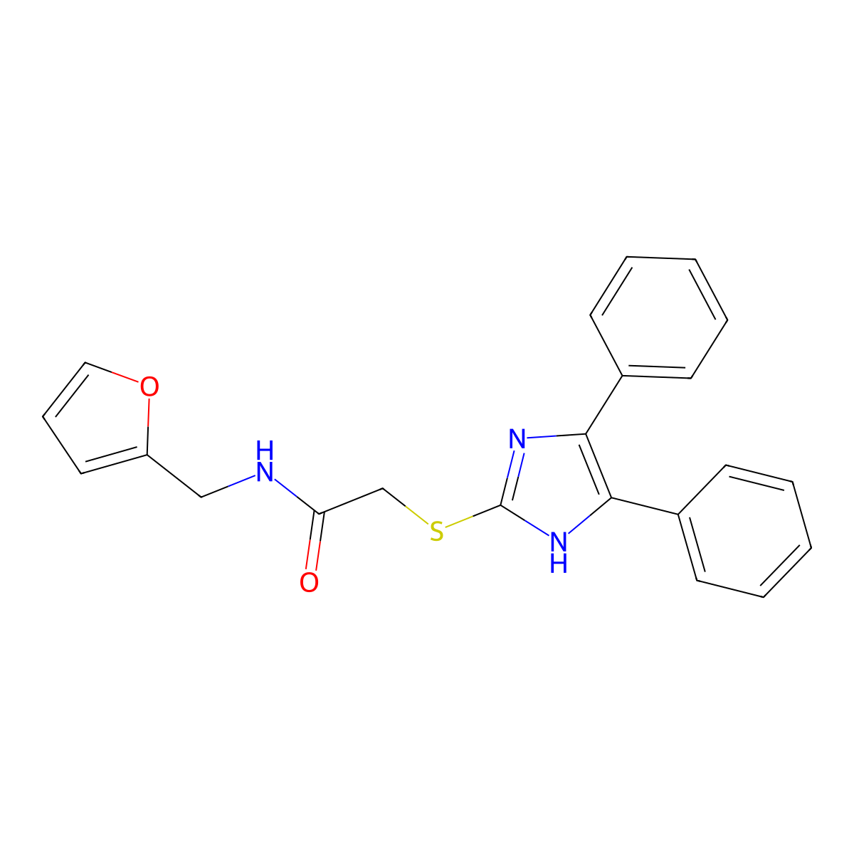 2-[(4,5-diphenyl-1H-imidazol-2-yl)thio]-N-(2-furylmethyl)acetamide molecular structure, CAS 530104-46-2