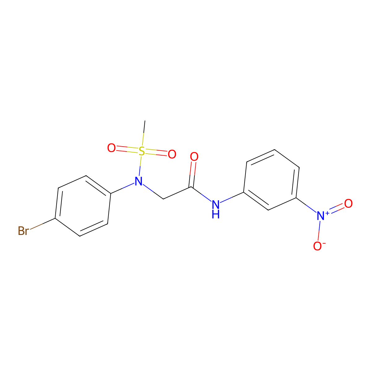 2-(4-bromo-N-methylsulfonylanilino)-N-(3-nitrophenyl)acetamide molecular structure, CAS 530106-84-4