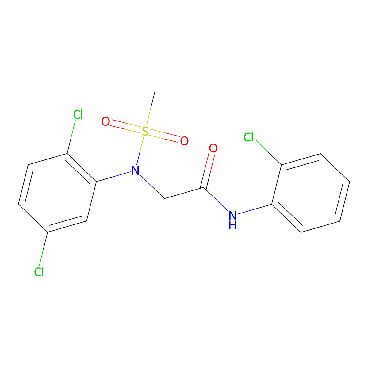 N-(2-chlorophenyl)-2-(2,5-dichloro-N-methylsulfonylanilino)acetamide molecular structure, CAS 530107-16-5