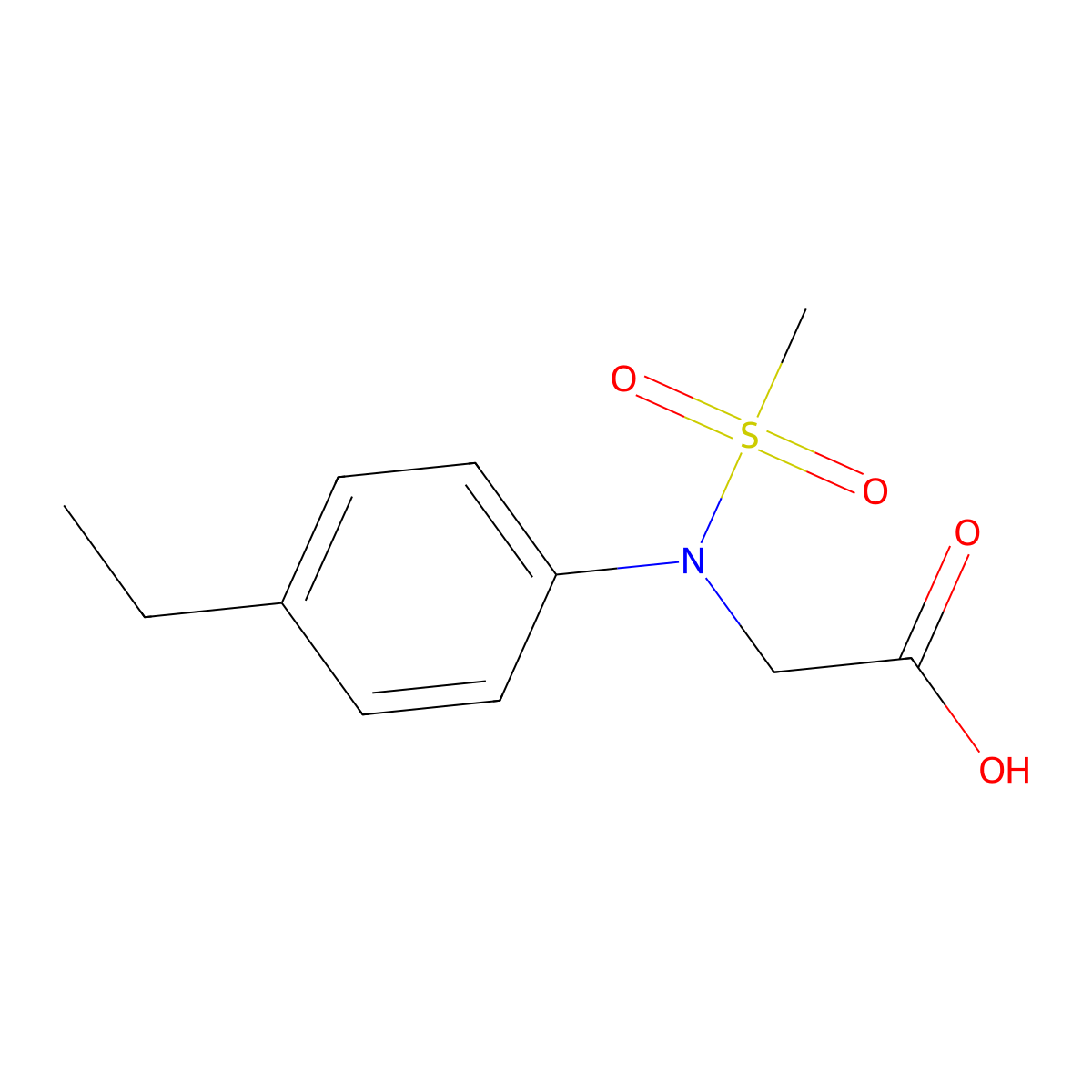 N-(4-ethylphenyl)-N-(methylsulfonyl)glycine molecular structure, CAS 530107-85-8