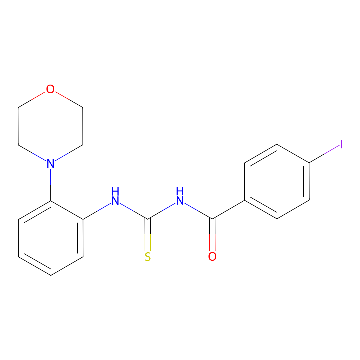 4-iodo-N-[(2-morpholin-4-ylphenyl)carbamothioyl]benzamide molecular structure, CAS 530109-07-0