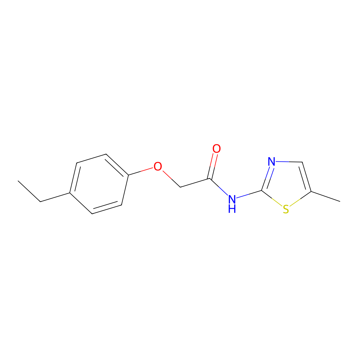 2-(4-ethylphenoxy)-N-(5-methyl-1,3-thiazol-2-yl)acetamide molecular structure, CAS 530110-04-4