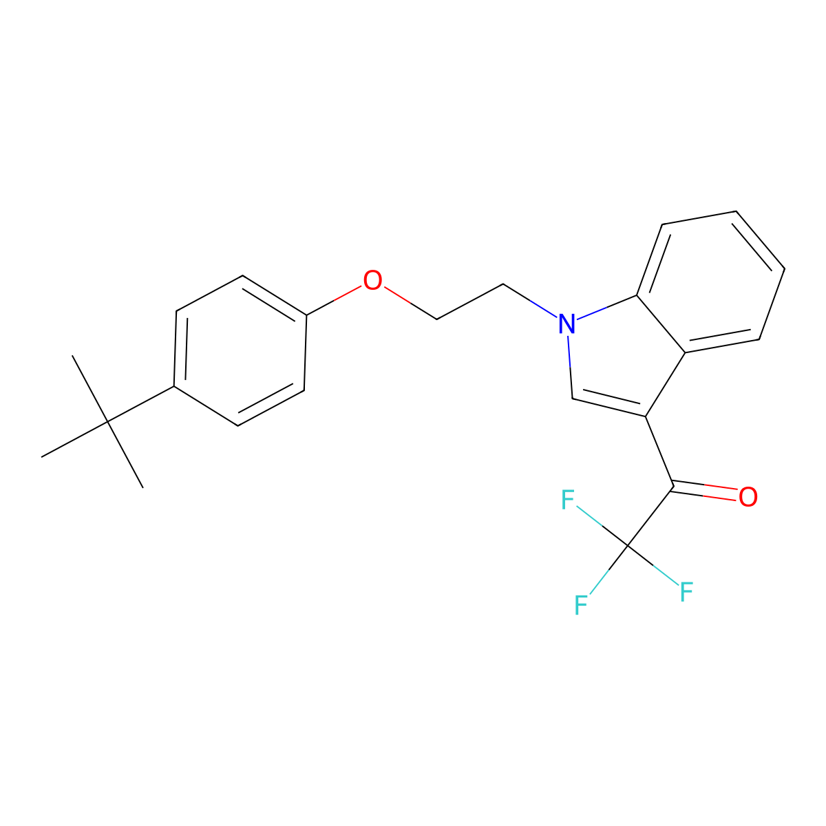 1-[1-[2-(4-Tert-butylphenoxy)ethyl]indol-3-yl]-2,2,2-trifluoroethanone molecular structure, CAS 530110-98-6