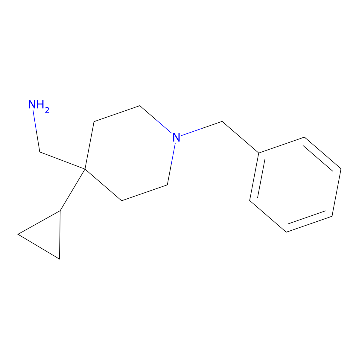 1-(1-Benzyl-4-cyclopropylpiperidin-4-yl)methanamine molecular structure, CAS 530116-03-1