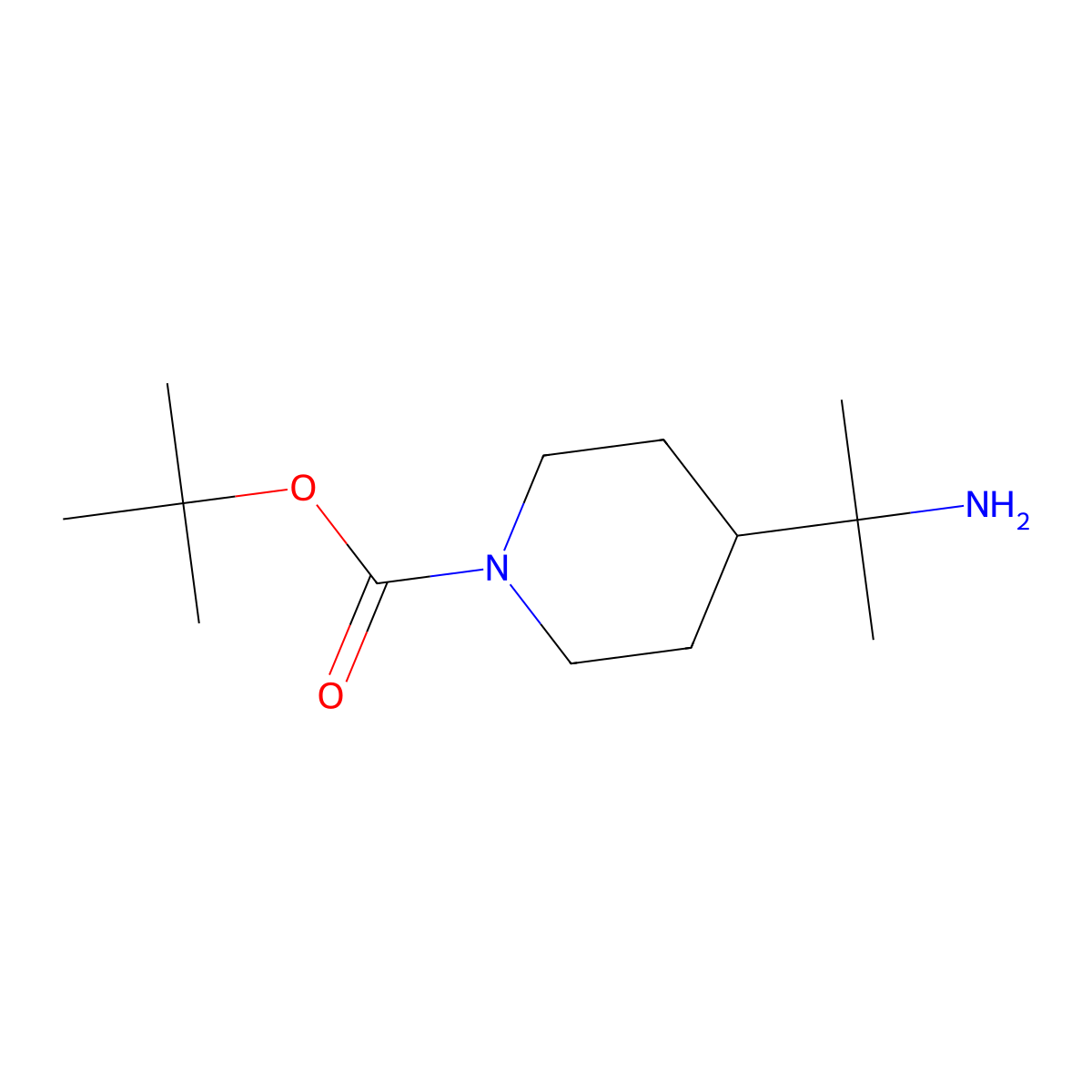 Tert-butyl 4-(2-aminopropan-2-yl)piperidine-1-carboxylate molecular structure, CAS 530116-33-7