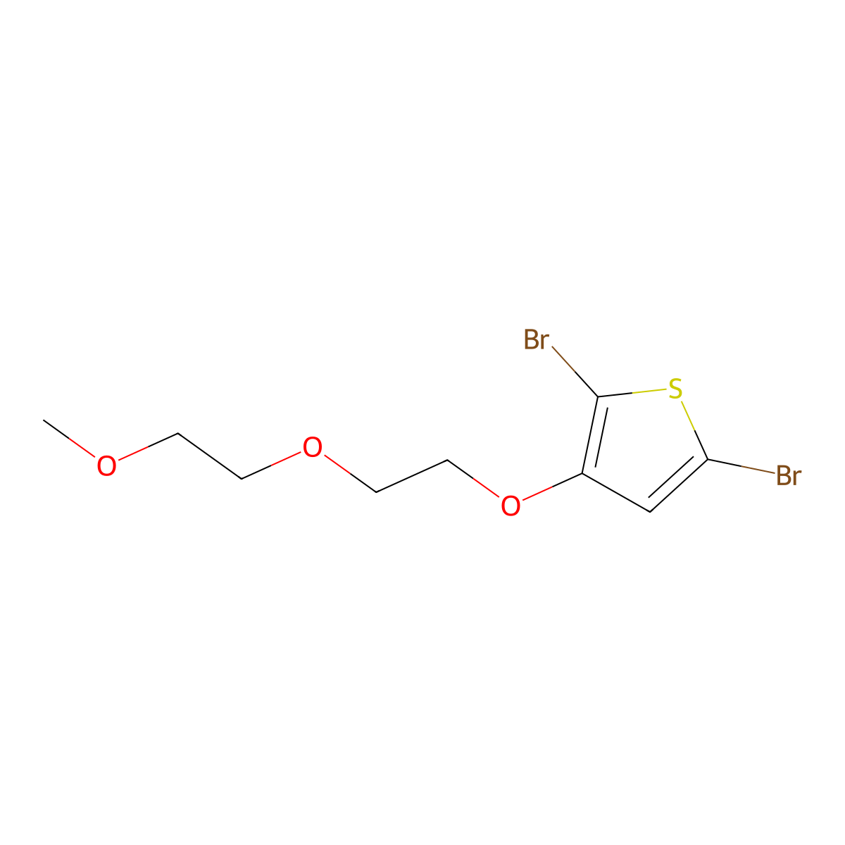 Thiophene, 2,5-dibromo-3-[2-(2-methoxyethoxy)ethoxy]- molecular structure, CAS 530116-59-7