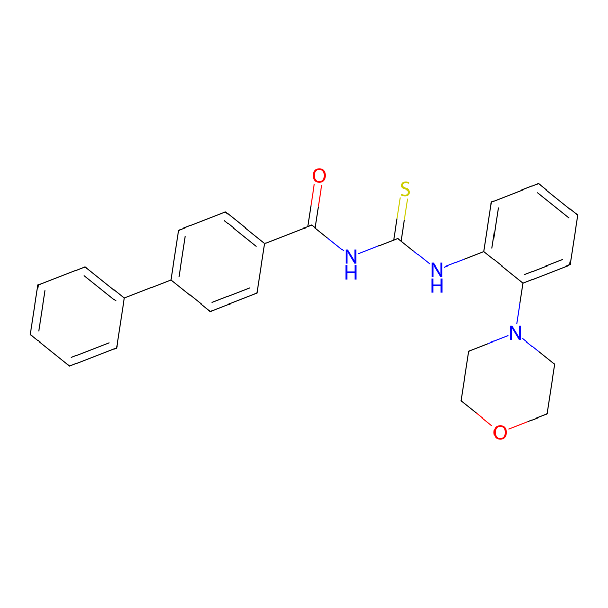 N-[(2-morpholin-4-ylphenyl)carbamothioyl]-4-phenylbenzamide molecular structure, CAS 530118-54-8