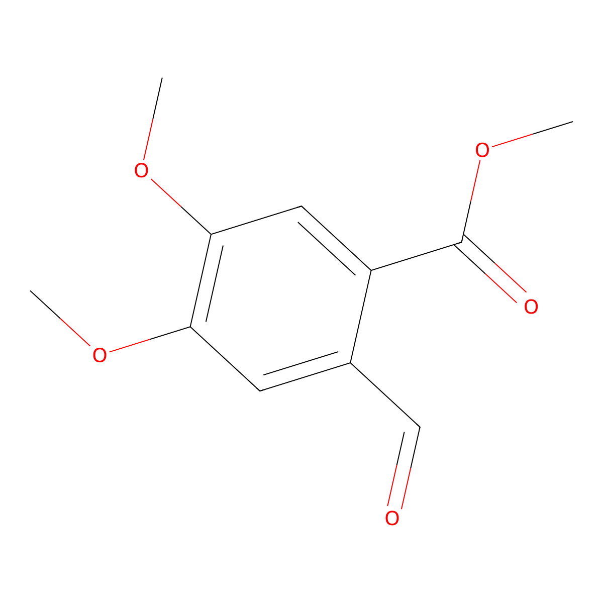 Benzoic acid, 2-formyl-4,5-dimethoxy-, methyl ester molecular structure, CAS 53012-84-3