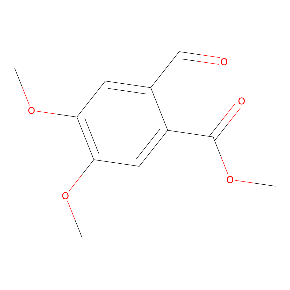 Benzoic acid, 2-formyl-4,5-dimethoxy-, methyl ester molecular structure, CAS 53012-84-3