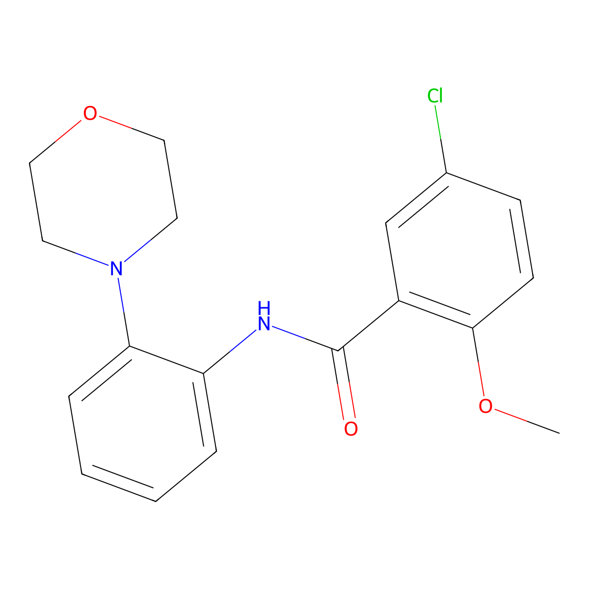 5-chloro-2-methoxy-N-(2-morpholin-4-ylphenyl)benzamide molecular structure, CAS 530120-15-1