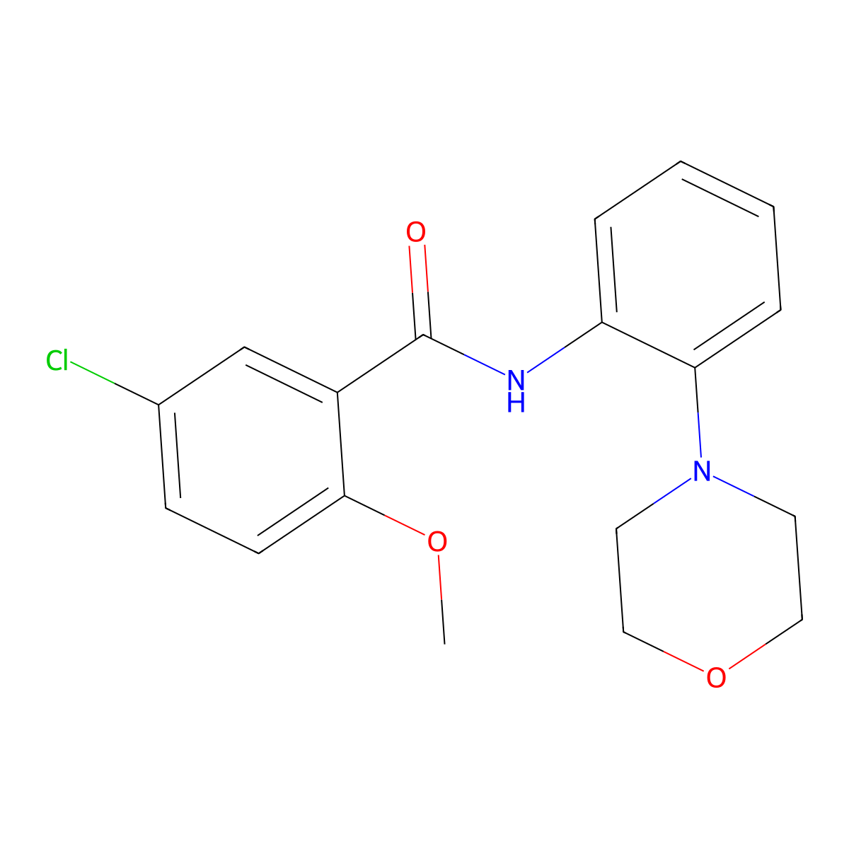 5-chloro-2-methoxy-N-(2-morpholin-4-ylphenyl)benzamide molecular structure, CAS 530120-15-1