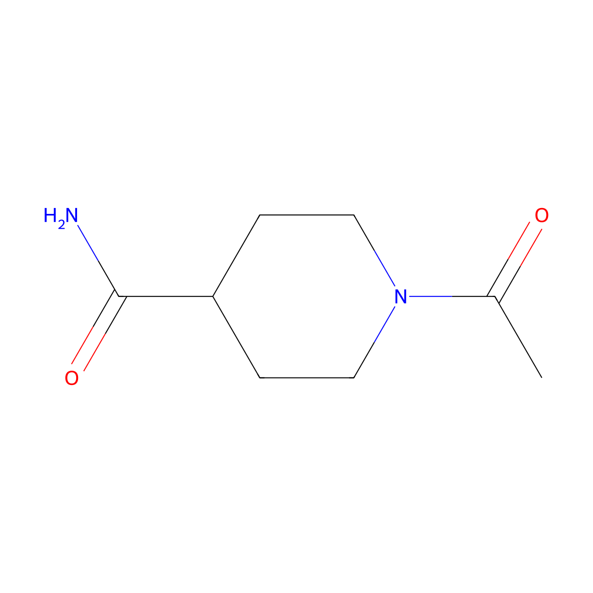 1-Acetylpiperidine-4-carboxamide molecular structure, CAS 530120-27-5