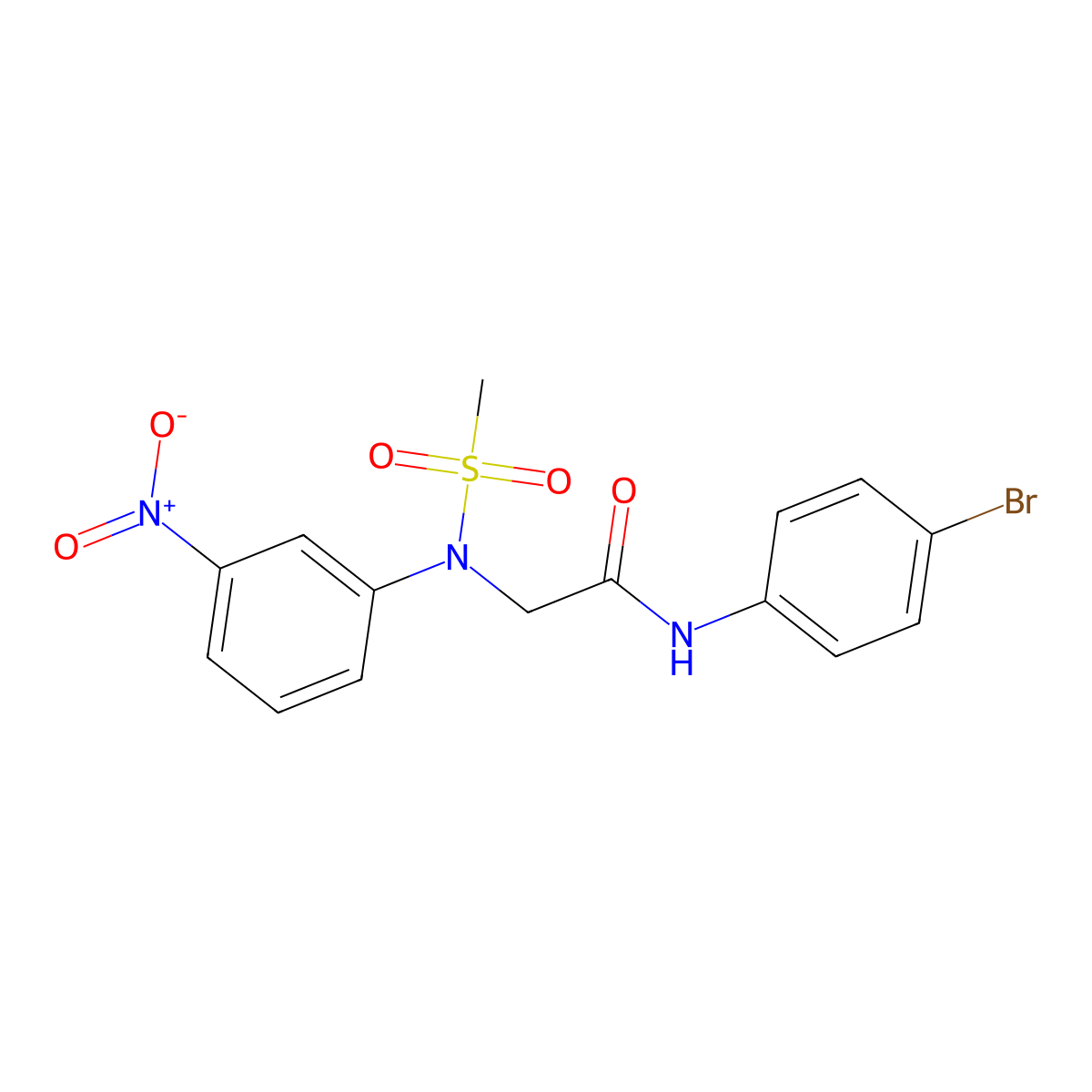 N-(4-bromophenyl)-2-(N-methylsulfonyl-3-nitroanilino)acetamide molecular structure, CAS 530121-01-8