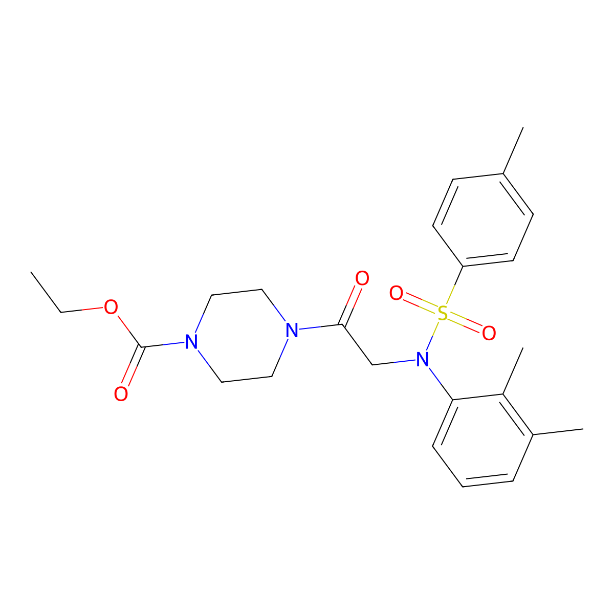 ethyl 4-{N-(2,3-dimethylphenyl)-N-[(4-methylphenyl)sulfonyl]glycyl}piperazine-1-carboxylate molecular structure, CAS 530121-35-8