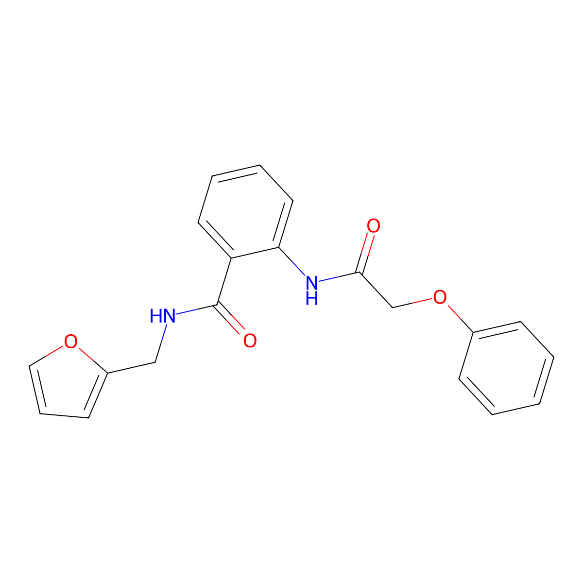 N-(furan-2-ylmethyl)-2-[(2-phenoxyacetyl)amino]benzamide molecular structure, CAS 530121-54-1