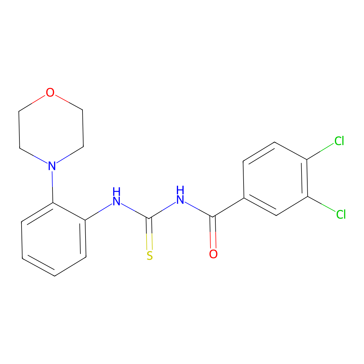 3,4-dichloro-N-[(2-morpholin-4-ylphenyl)carbamothioyl]benzamide molecular structure, CAS 530122-38-4