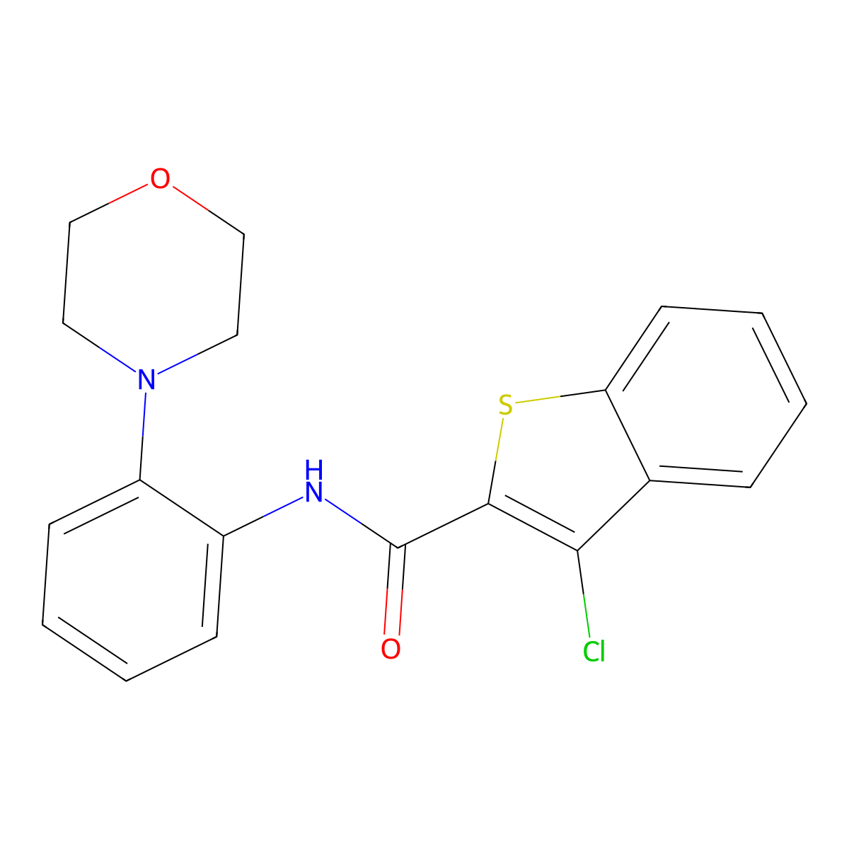 3-chloro-N-[2-(morpholin-4-yl)phenyl]-1-benzothiophene-2-carboxamide molecular structure, CAS 530124-03-9