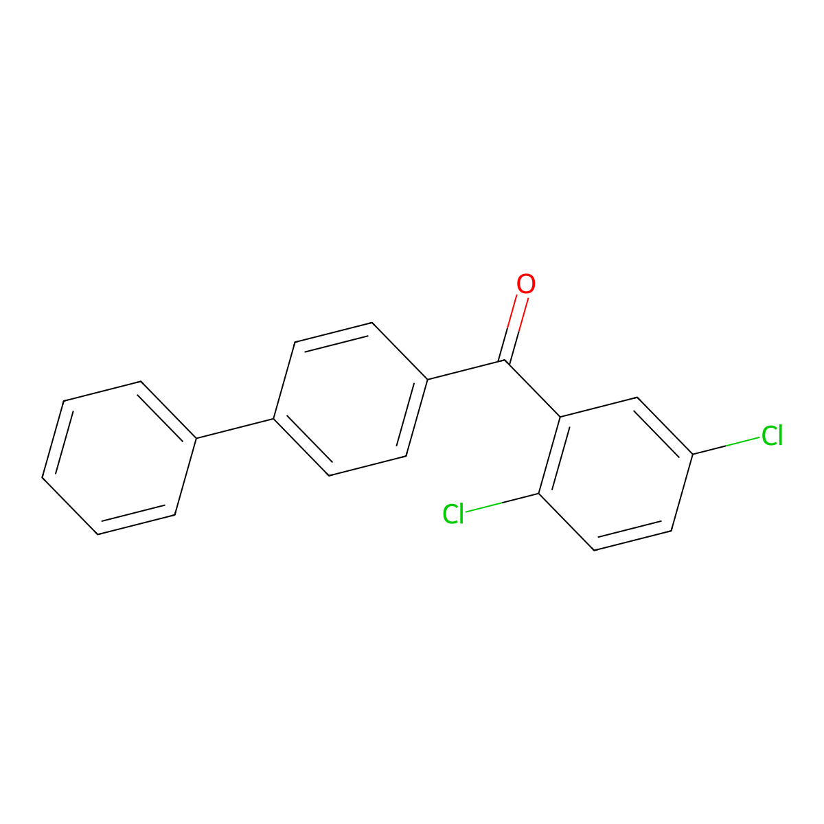 ([1,1'-Biphenyl]-4-yl)(2,5-dichlorophenyl)methanone molecular structure, CAS 530124-25-5