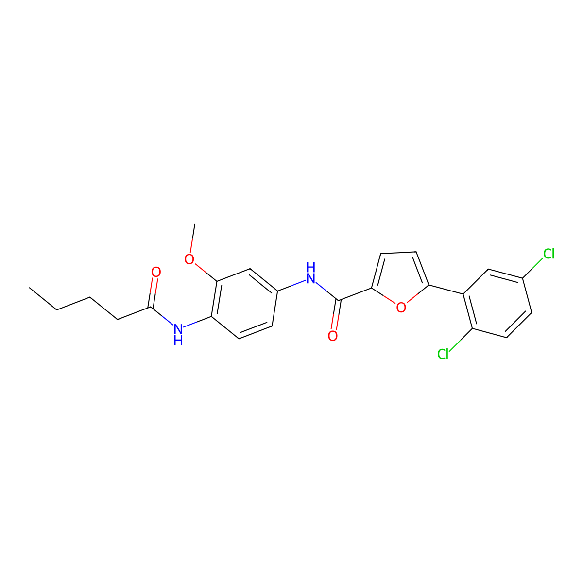 5-(2,5-dichlorophenyl)-N-[3-methoxy-4-(pentanoylamino)phenyl]furan-2-carboxamide molecular structure, CAS 530124-54-0