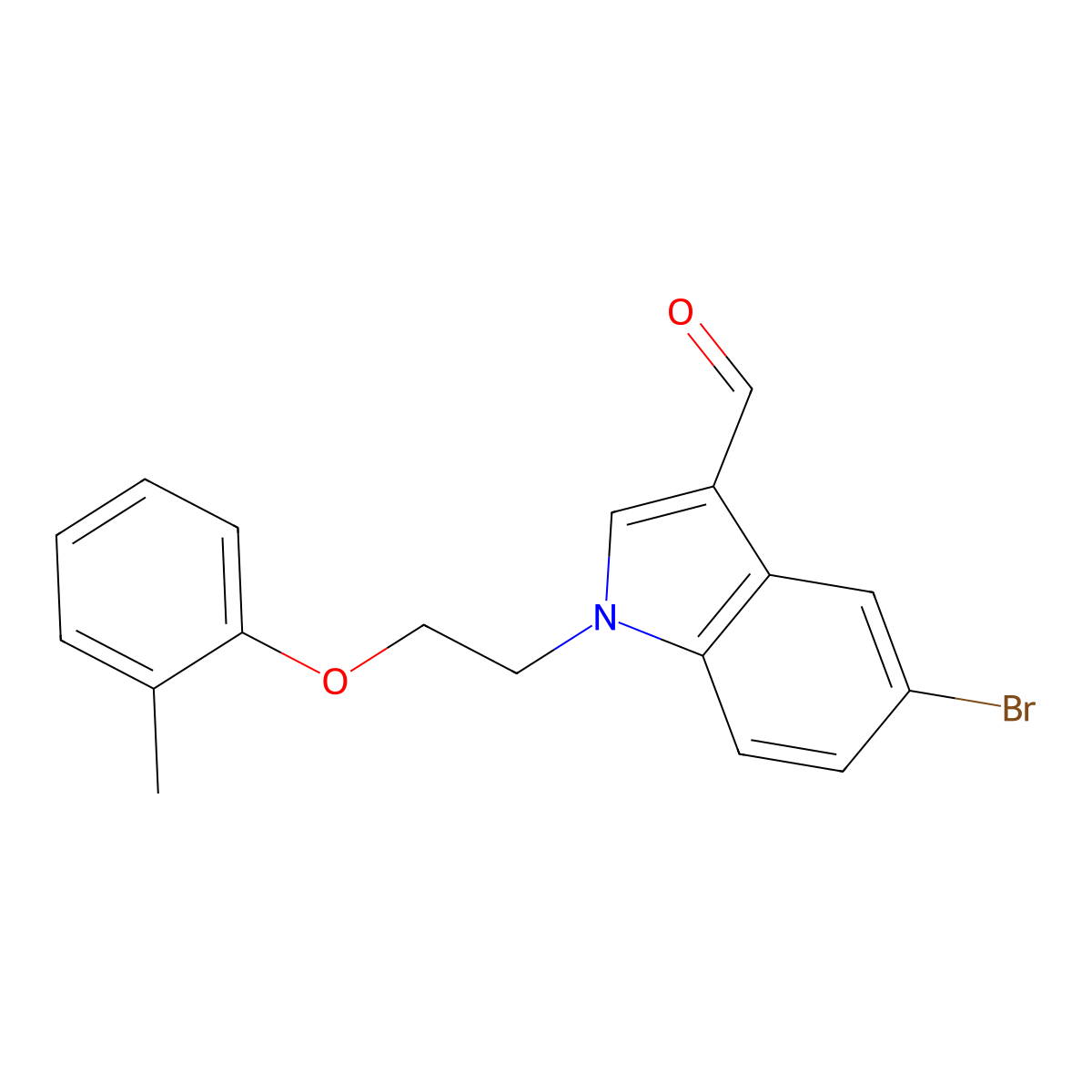 5-bromo-1-[2-(2-methylphenoxy)ethyl]-1H-indole-3-carbaldehyde molecular structure, CAS 530124-62-0