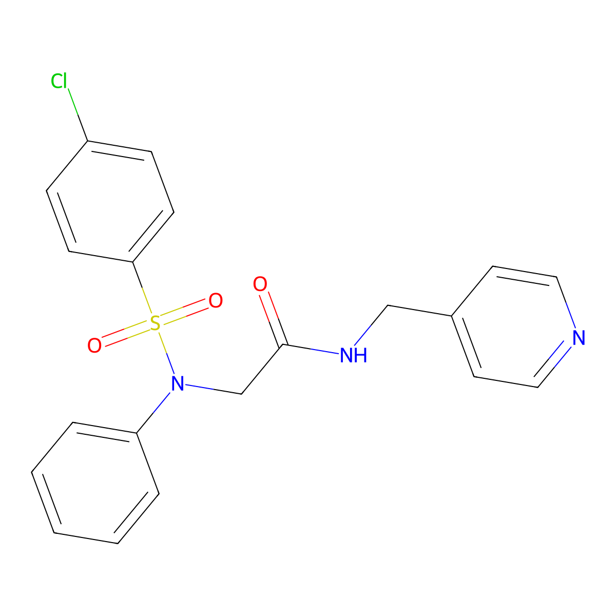 2-(N-(4-chlorophenyl)sulfonylanilino)-N-(pyridin-4-ylmethyl)acetamide molecular structure, CAS 530125-93-0