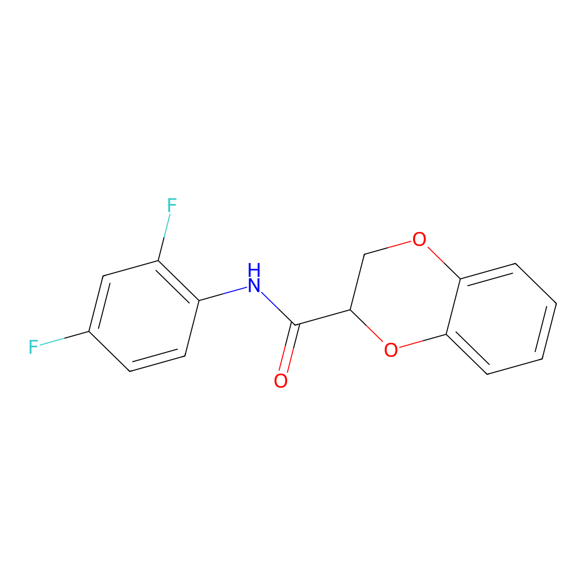N-(2,4-difluorophenyl)-2,3-dihydrobenzo[b][1,4]dioxine-2-carboxamide molecular structure, CAS 530126-00-2