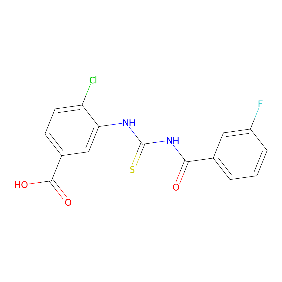 4-Chloro-3-({[(3-fluorophenyl)carbonyl]carbamothioyl}amino)benzoic acid molecular structure, CAS 530126-67-1