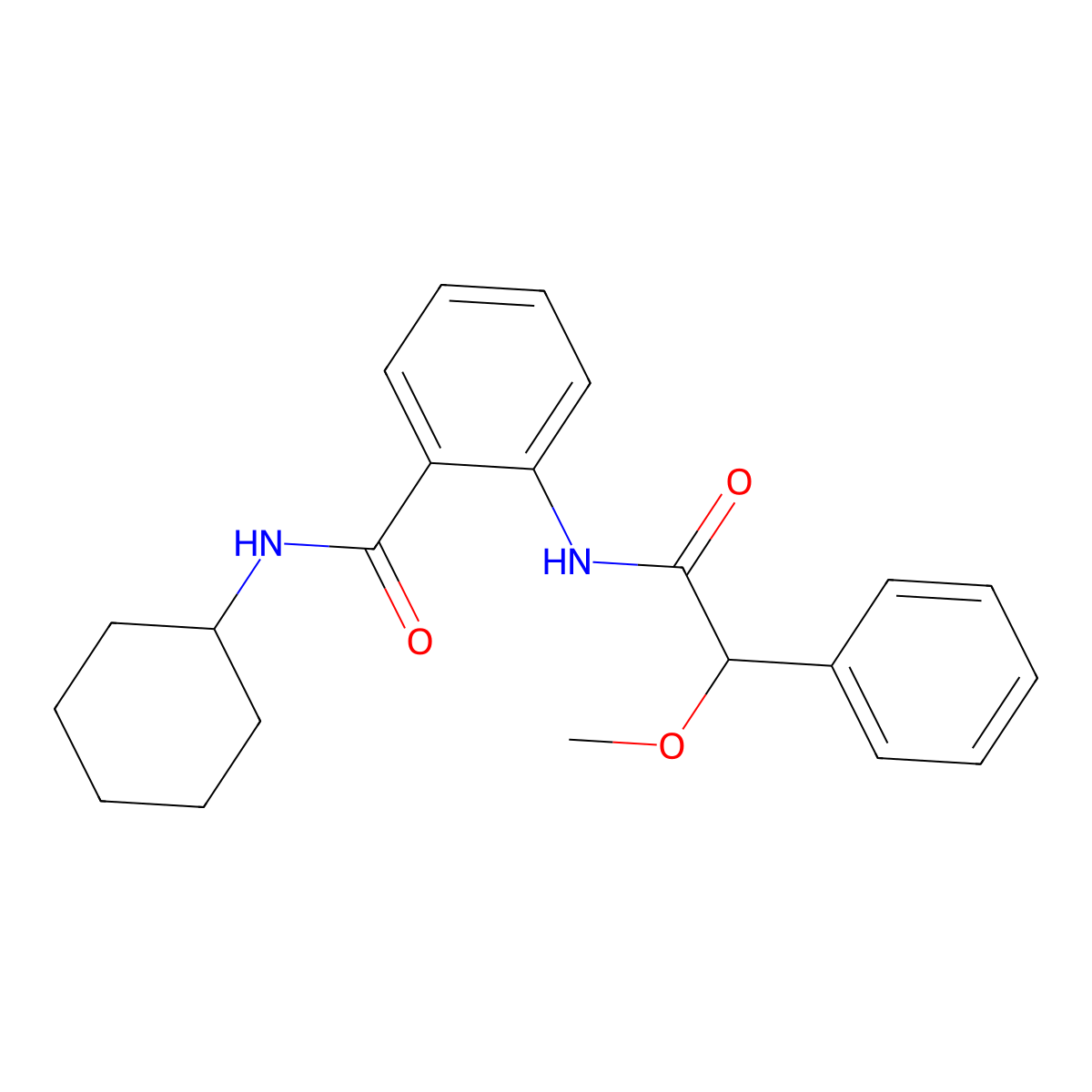 N-cyclohexyl-2-{[methoxy(phenyl)acetyl]amino}benzamide molecular structure, CAS 530127-64-1