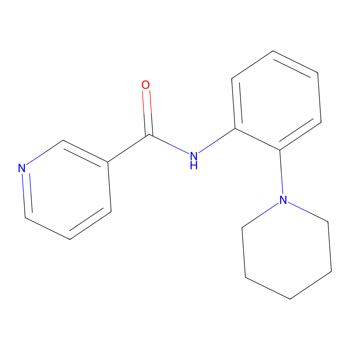 N-(2-piperidin-1-ylphenyl)pyridine-3-carboxamide molecular structure, CAS 530127-83-4