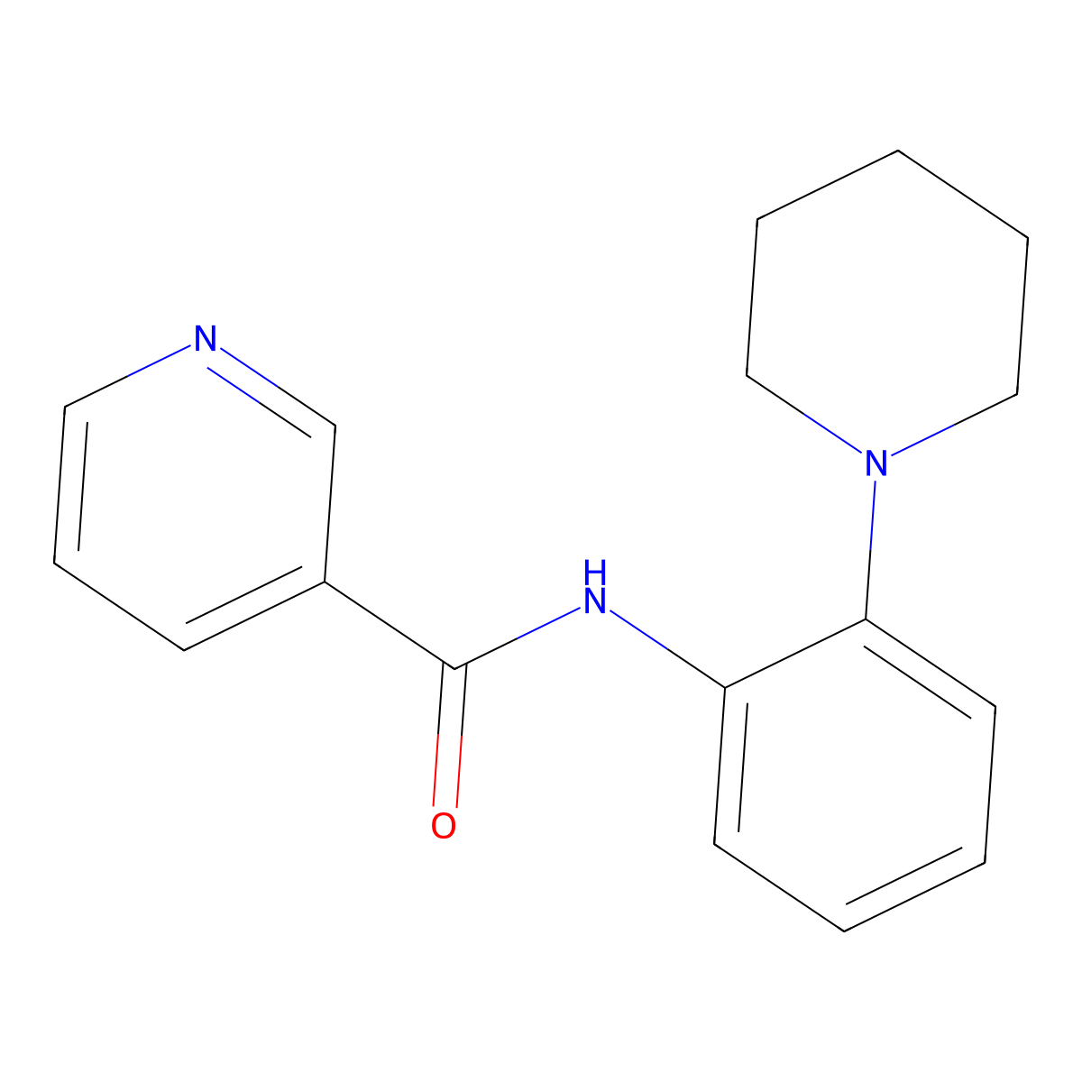 N-(2-piperidin-1-ylphenyl)pyridine-3-carboxamide molecular structure, CAS 530127-83-4
