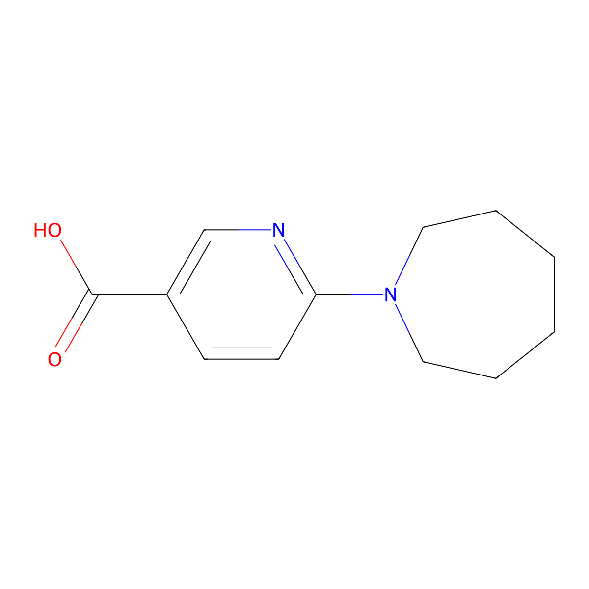 6-(Azepan-1-yl)pyridine-3-carboxylic acid molecular structure, CAS 530130-06-4