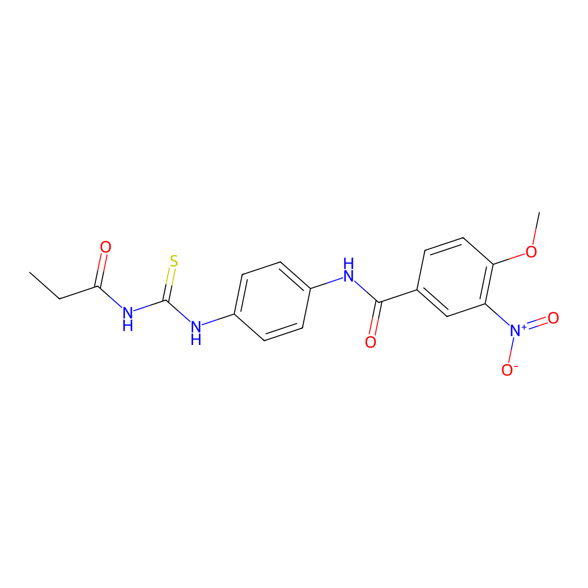 4-methoxy-3-nitro-N-[4-(propanoylcarbamothioylamino)phenyl]benzamide molecular structure, CAS 530131-67-0