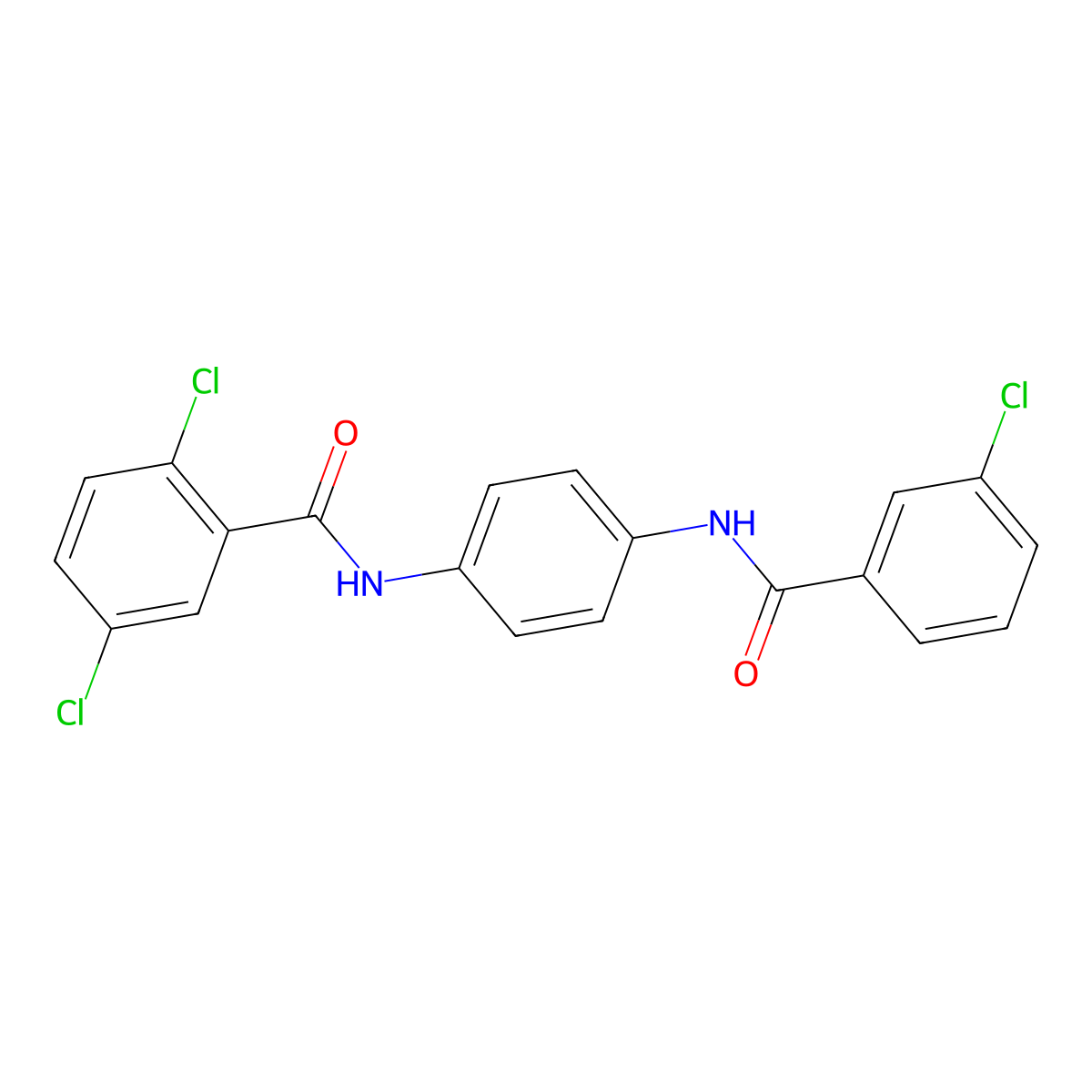 2,5-dichloro-N-[4-[(3-chlorobenzoyl)amino]phenyl]benzamide molecular structure, CAS 530133-89-2