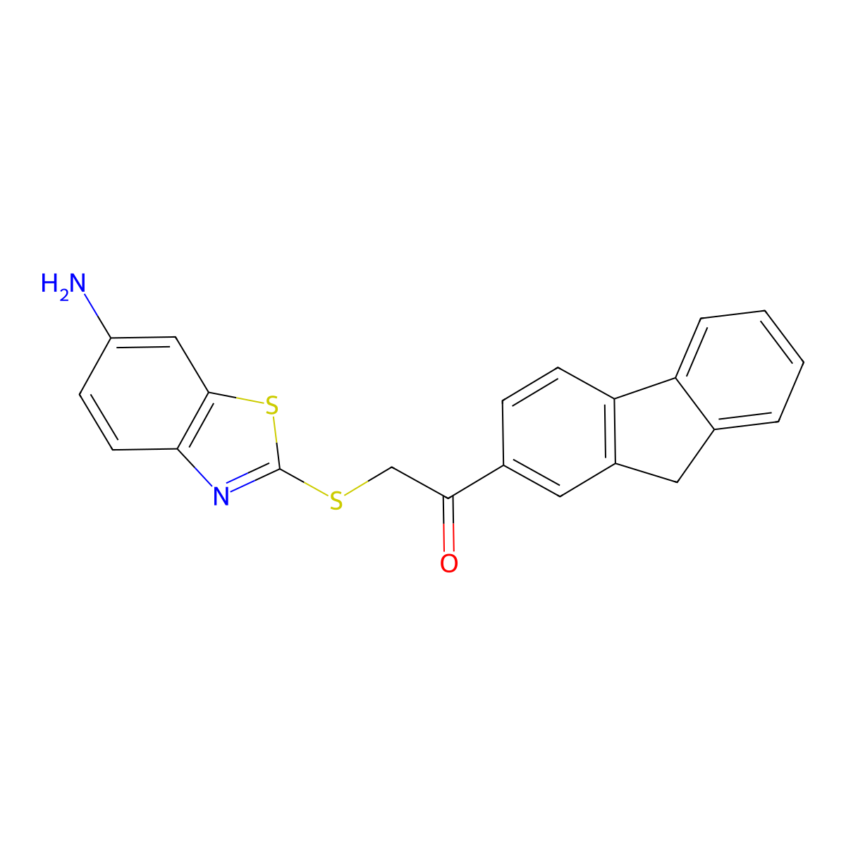 2-[(6-amino-1,3-benzothiazol-2-yl)sulfanyl]-1-(9H-fluoren-2-yl)ethanone molecular structure, CAS 530137-18-9