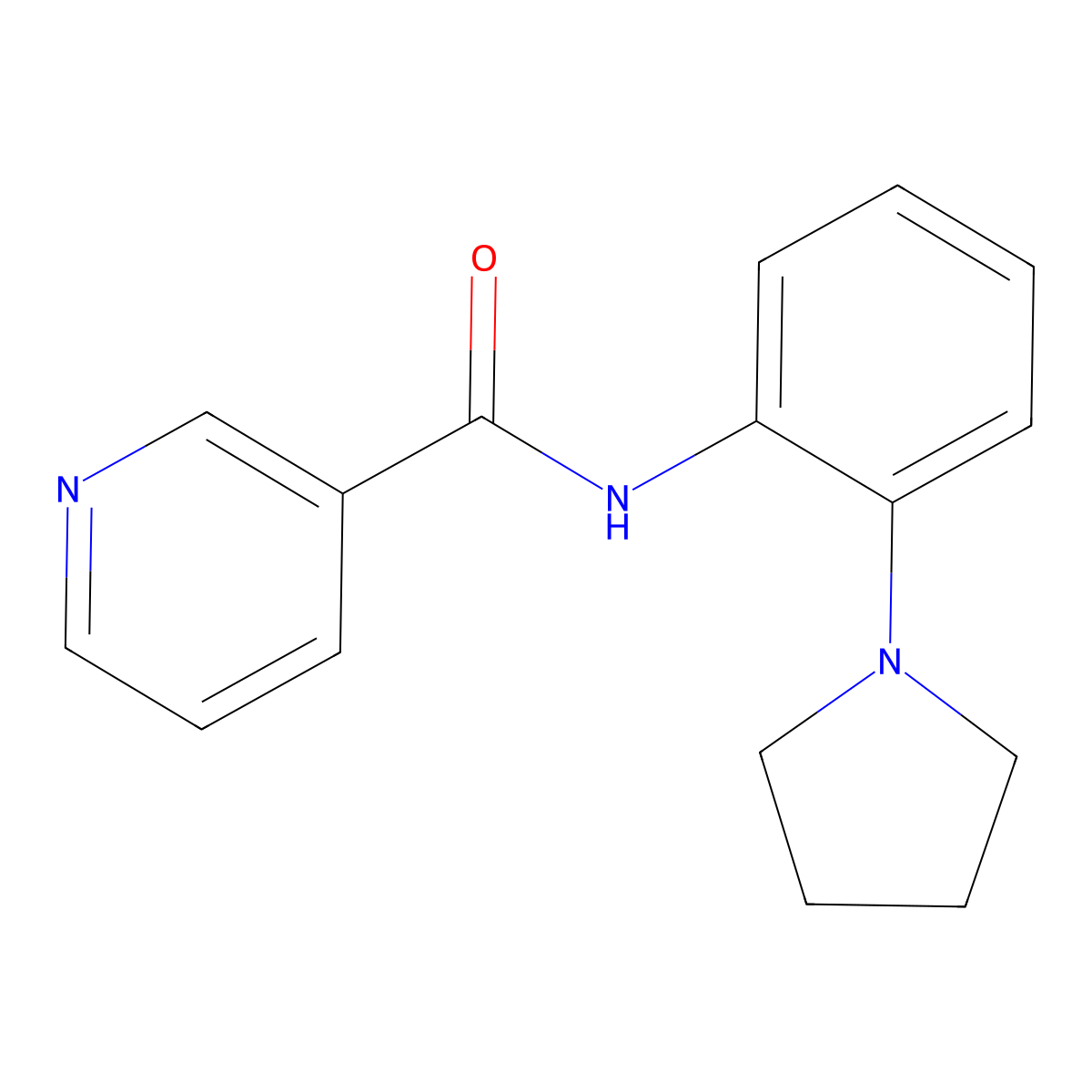 N-(2-pyrrolidin-1-ylphenyl)pyridine-3-carboxamide molecular structure, CAS 530137-41-8