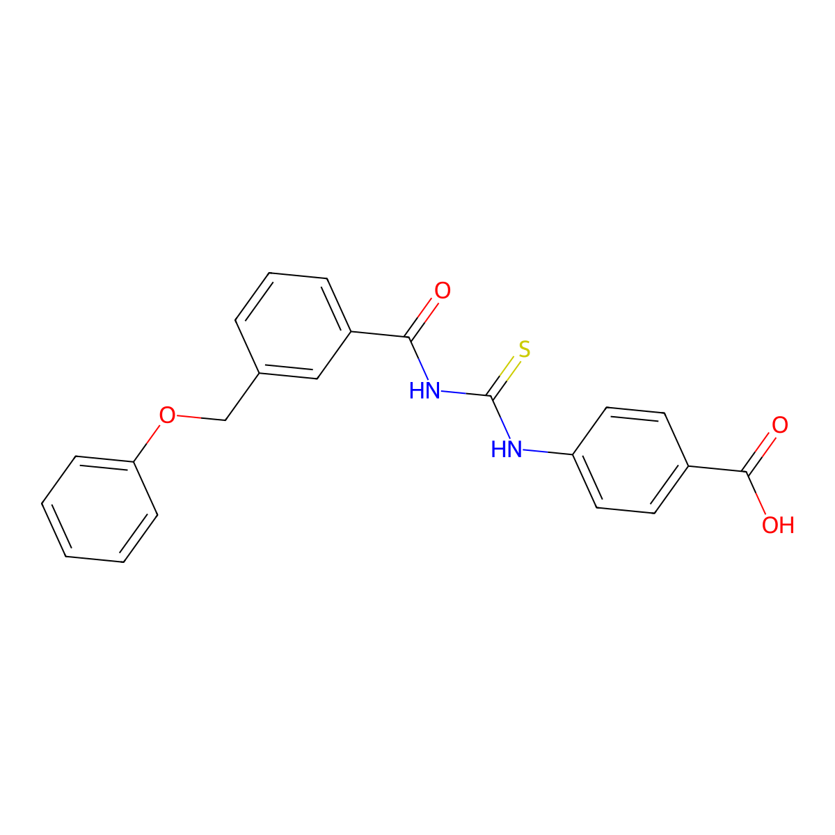 4-[[3-(Phenoxymethyl)benzoyl]carbamothioylamino]benzoic acid molecular structure, CAS 530137-66-7