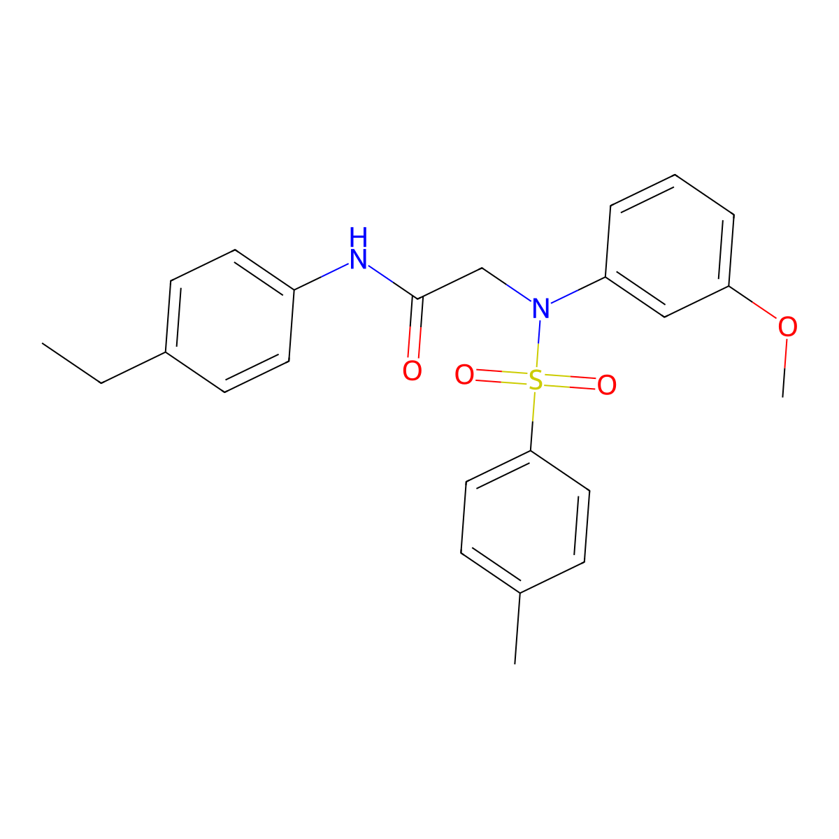 N-(4-ethylphenyl)-2-(3-methoxy-N-(4-methylphenyl)sulfonylanilino)acetamide molecular structure, CAS 530137-81-6