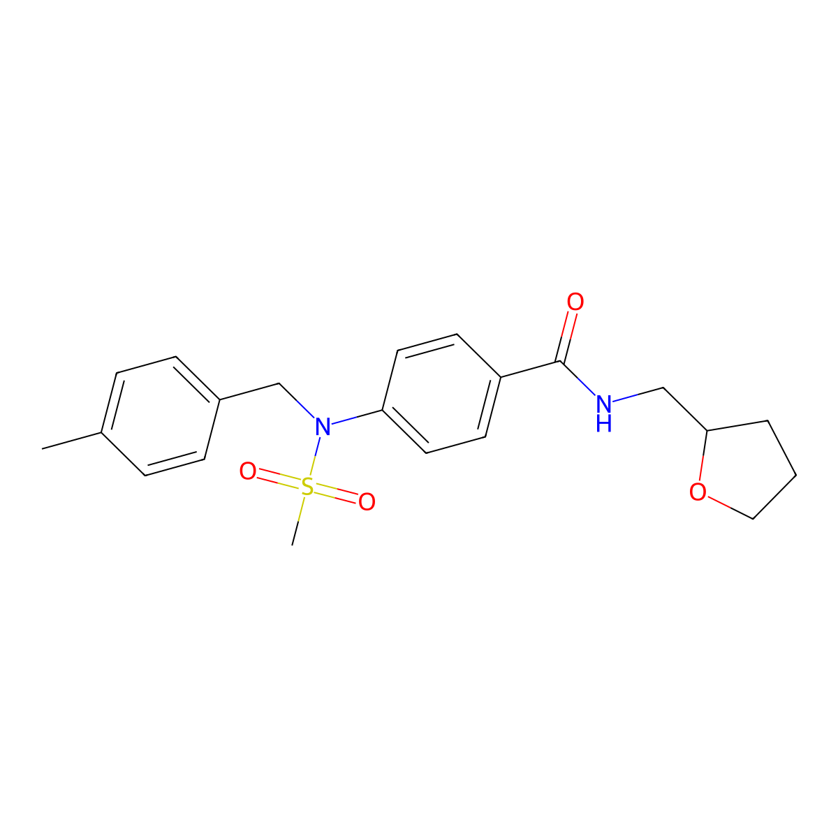 4-[(4-methylphenyl)methyl-methylsulfonylamino]-N-(oxolan-2-ylmethyl)benzamide molecular structure, CAS 530138-04-6