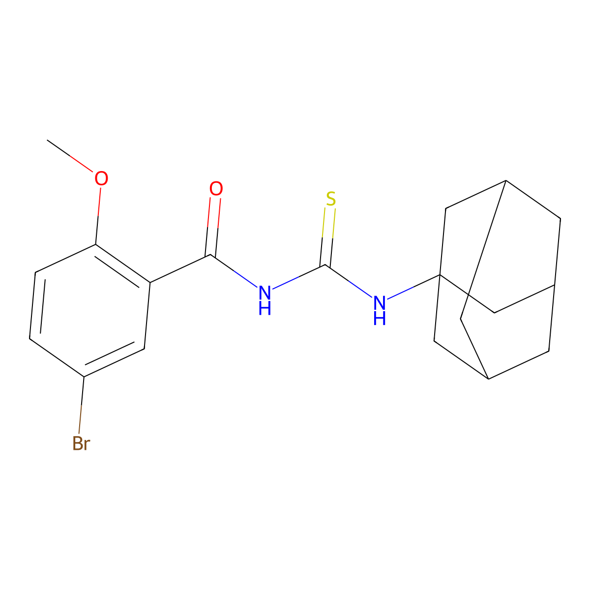 N-(1-adamantylcarbamothioyl)-5-bromo-2-methoxybenzamide molecular structure, CAS 530138-38-6