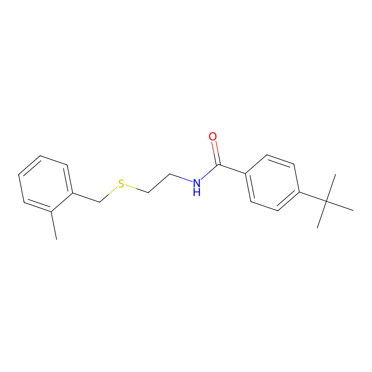 4-tert-butyl-N-{2-[(2-methylbenzyl)sulfanyl]ethyl}benzamide molecular structure, CAS 530138-73-9