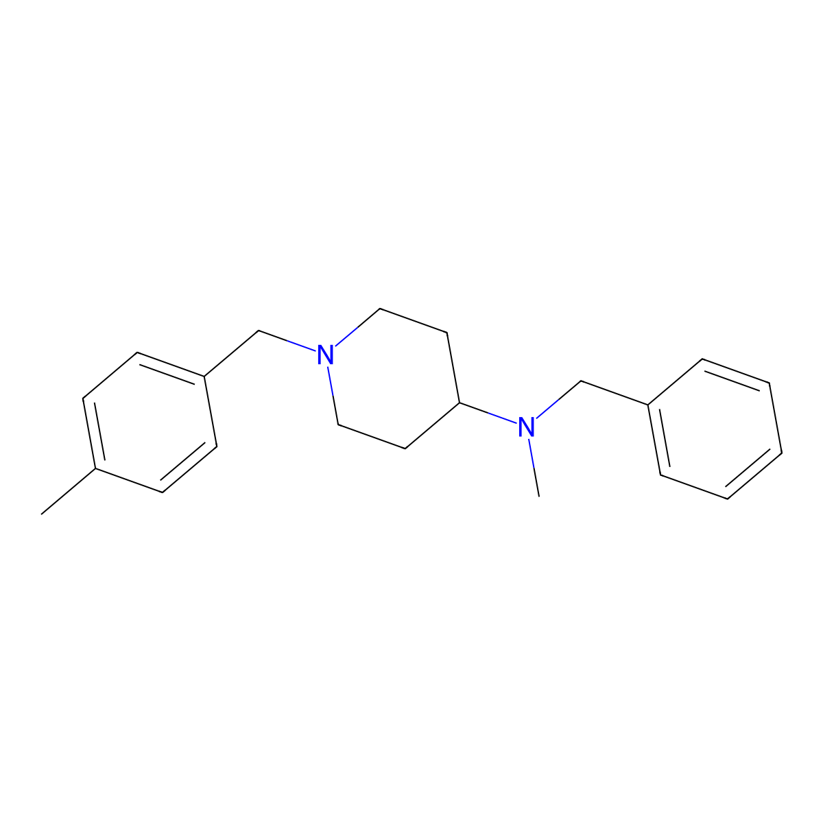 N-benzyl-N-methyl-1-[(4-methylphenyl)methyl]piperidin-4-amine molecular structure, CAS 530138-87-5