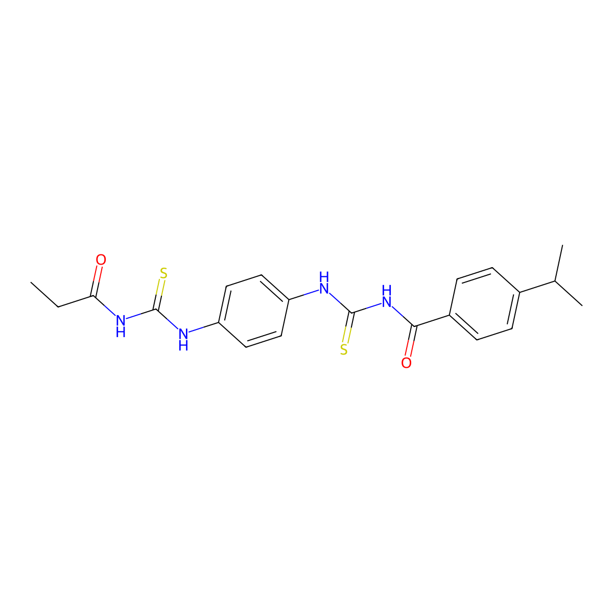 N-[[4-(propanoylcarbamothioylamino)phenyl]carbamothioyl]-4-propan-2-ylbenzamide molecular structure, CAS 530139-57-2
